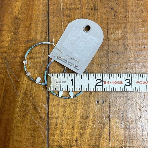 Scout Curated Wears Chromacolor Miyuki Large Hoop - Turquoise Multi/Silver - Picture 5 of 5